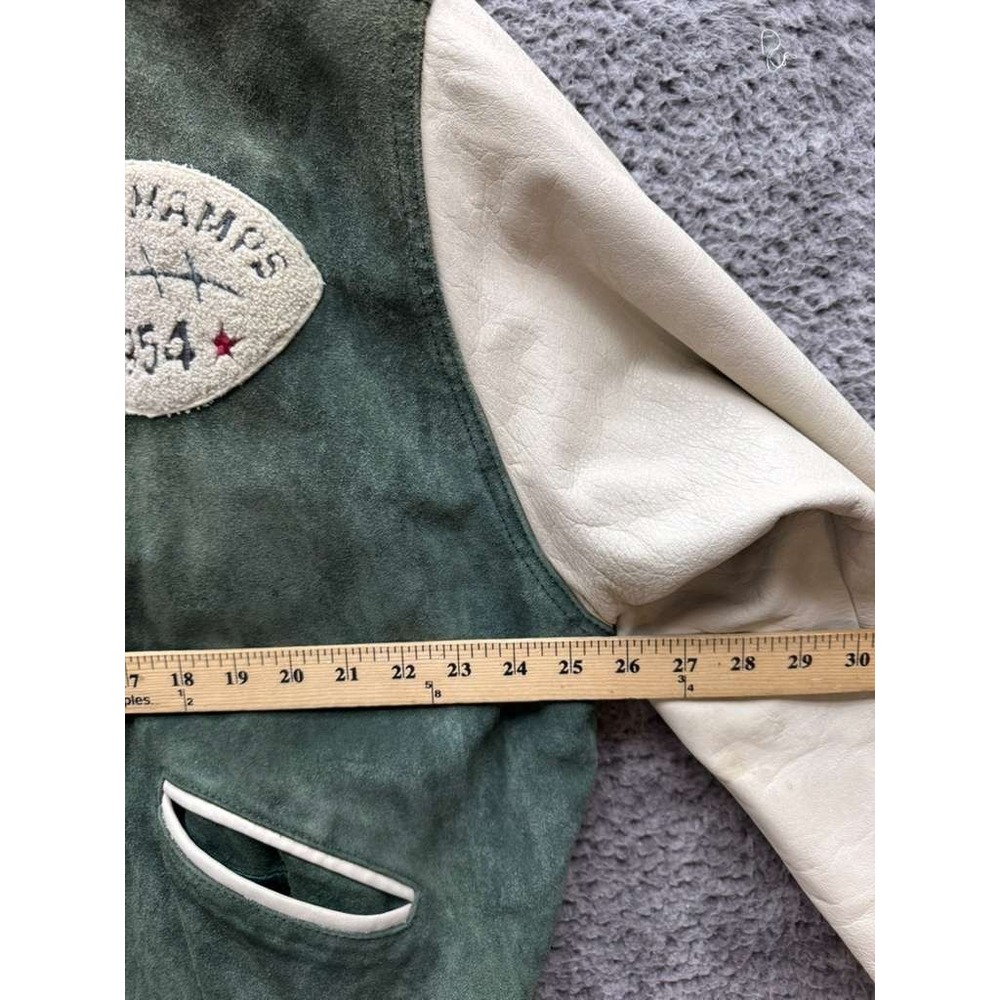 Vintage Gap Best Basics State Champs 1954 Suede Varsity Jacket Green Mens Size L - Picture 14 of 16